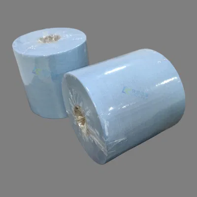 Carta per camere bianche in rotoli di carta Airlaid per pulizia senza polvere in tessuto non tessuto blu per pulizia automatica